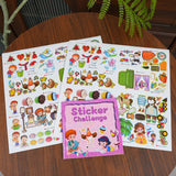Printed preschool brain training book with sticker challenges