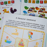 Printed preschool letter and number book with sticker challenges