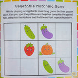 Ages 3-6 sticker book for alphabet awareness and number recognition