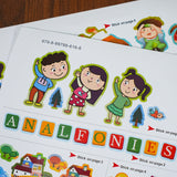 Sticker Challenge: Letter and Number Play product image 6 showing printed book details for screen-free reading and learning