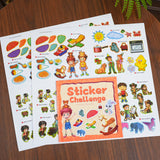 Printed preschool sticker book for imagination and problem solving