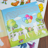 Children's visual thinking sticker book for screen-free learning