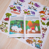 Ages 3-6 dinosaur world sticker book for nature vocabulary