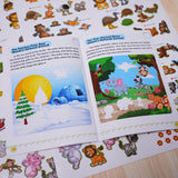 Children's wildlife picture book with stickers for screen-free learning