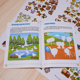 Children's barnyard picture book with stickers for screen-free learning