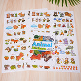 Printed preschool forest discovery book with creative sticker play