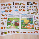 Ages 3-6 forest animals sticker book for habitat vocabulary