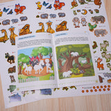 Ages 3-6 herbivores sticker book for animal diet vocabulary