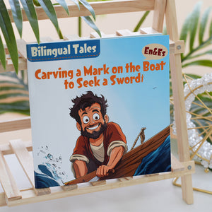 Bilingual Tales:Carving a Mark on the Boat to Seek a Sword – English & Spanish Storybook