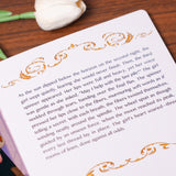 Ornate text page from The Three Spinners classic picture book