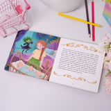 Open interior story spread from Rumpelstiltskin picture book