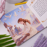 Open interior spread from The Six Swans storybook with swan illustration