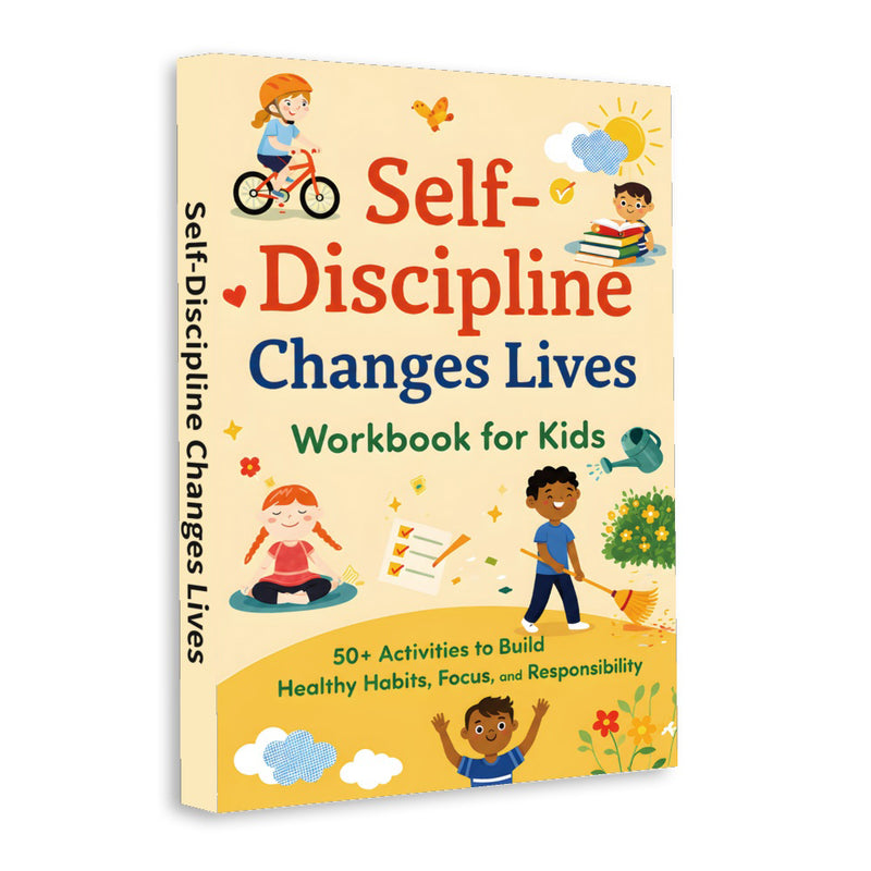 Self-Discipline Changes Lives: Habit-Building Workbook for Kids, Book 2 physical printed English book front cover, ISBN 9798904660604