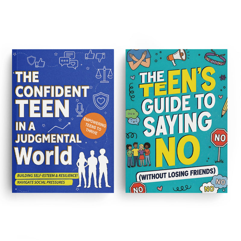 The Teen's Guide to Saying No + the Confident Teen in a Judgmental World: 2-Book Set main cover and printed book set view, image 1, bundle ISBN 9798900666464