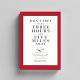 Don't Fret Over Three Hours and Five Miles Away physical printed book product image 5, ISBN 9798904662219
