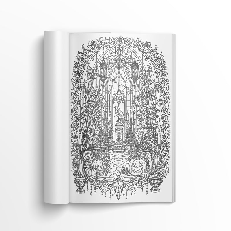 Midnight Castle Halloween Adult Coloring Book, Volume 11 physical printed book product image 1, ISBN 9798904667474
