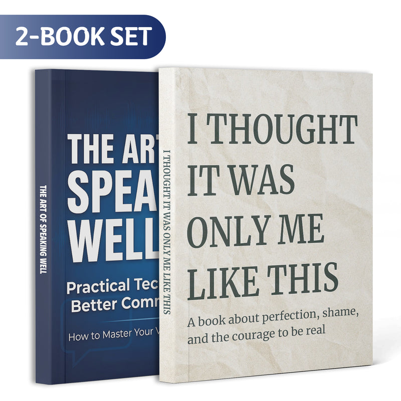 The Art of Speaking Well Communication Gui + I Thought It Was Only Me Like This Self-ac: 2-Book Set main cover and printed book set view, image 1, bundle ISBN 9798900665689