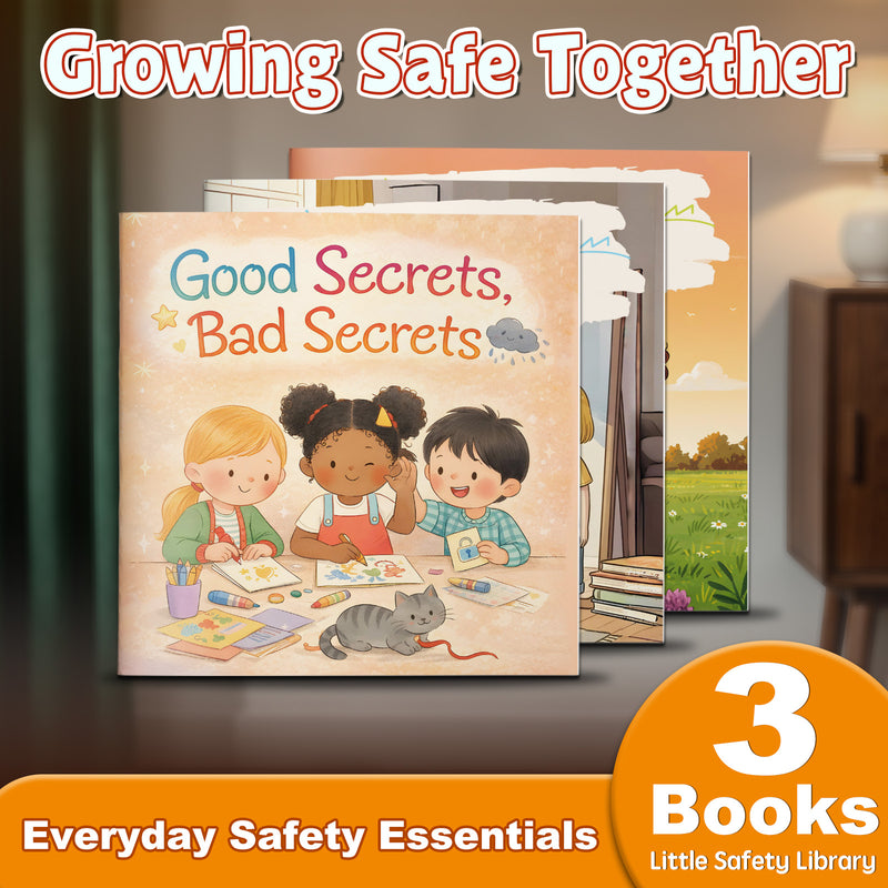 Good Secrets Bad Secrets Children's Safety + Don't Go with Strangers Safety Picture Boo + Please Don't Touch Me Body Safety Picture: 3-Book main cover and printed book set view, image 1, bundle ISBN 9798904660574