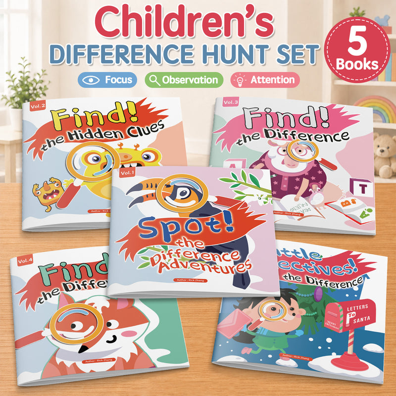 Spot the Difference Activity Books 1-5: 5-Book Set physical printed book set image 1, bundle ISBN 9798904664923