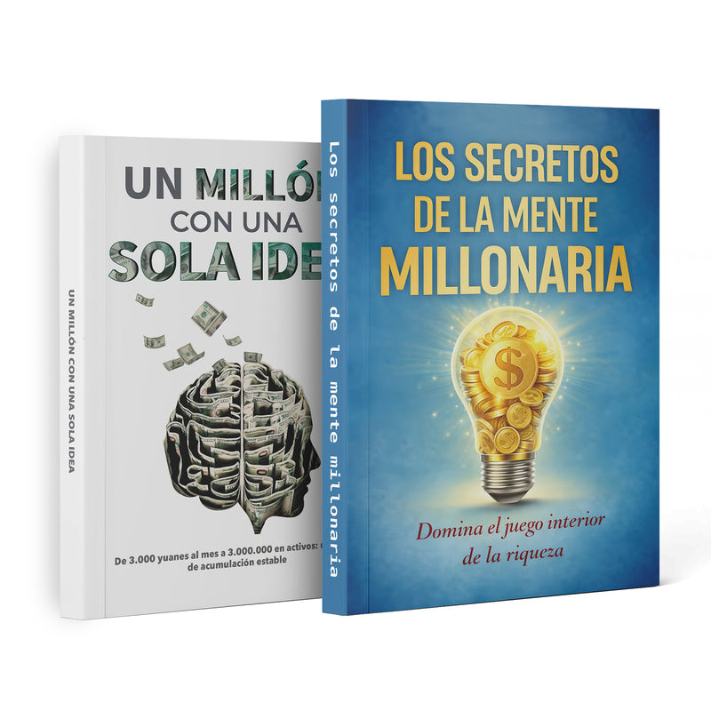 Un Millon Con Una Sola Idea Spanish Financ + Los Secretos De La Mente Millonaria: 2-Book Set main cover and printed book set view, image 1, bundle ISBN 9798904660628