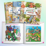 Kids Mathematics Games Book + Mathematics Fun Challenge Book + Mathematics Adventure Games for Kids: 3-Book Set main cover and printed book set view, image 1, bundle ISBN 9798904660536