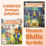 Tara and the Kite-string Hype Smart Spendi + the Color-changing Promise Scam Awareness: 2-Book Set main cover and printed book set view, image 1, bundle ISBN 9798900665917