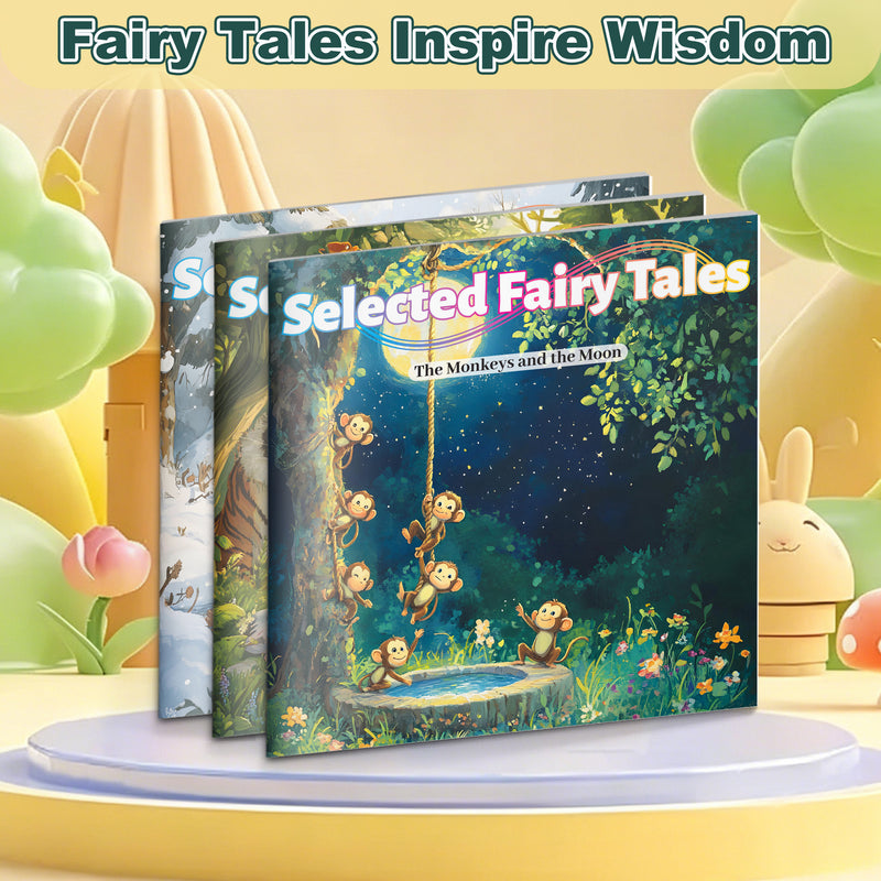 Selected Fairy Tales the Monkeys and the M + Selected Fairy Tales: Fox, Lamb, Fish, and + Selected Fairy Tales the Fox and the Wolf: 3-Book main cover and printed book set view, image 1, bundle ISBN 9798900667782
