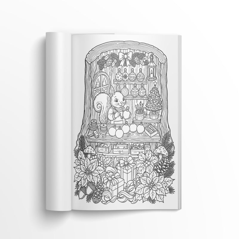 Warm Winter Forest Christmas Adult Coloring Book, Volume 12 physical printed book product image 1, ISBN 9798904667511
