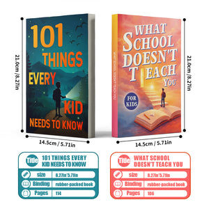 101 Things Every Kid Needs to Know and What School Doesn't Teach You: 2-Book Set main cover and printed book set view, image 1, bundle ISBN 9798900668734