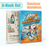 The Anti-procrastination Playbook for Teen + 60 Simple Hacks to Help Your Child Focus A: 2-Book Set main cover and printed book set view, image 1, bundle ISBN 9798900668987