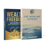The Moon and Sixpence Classic 3-Book Set + Wealth Freedom Personal Finance Guide: 2-Book Set main cover and printed book set view, image 1, bundle ISBN 9798904661236