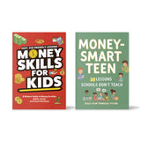 Money-smart Teen Financial Lessons Book + Money Skills for Kids Saving Spending And: 2-Book Set main cover and printed book set view, image 1, bundle ISBN 9798900666846