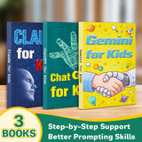 - Kids Chatgpt Kids Gemini Kids Claude: 3-Book Set main cover and printed book set view, image 1, bundle ISBN 9798900669915