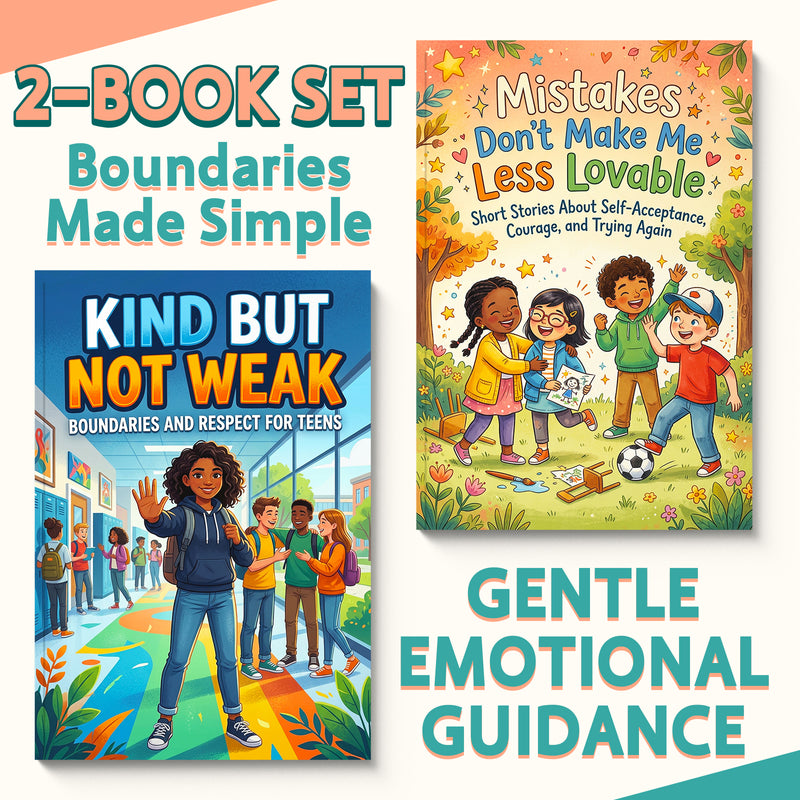 Kind But Not Weak Boundaries and Respect F + Mistakes Don't Make Me Less Lovable: 2-Book Set main cover and printed book set view, image 1, bundle ISBN 9798900669342