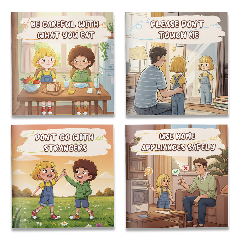 Safety Picture Book Collection: 4-Book Set main cover and printed book set view, image 1, bundle ISBN 9798900663340