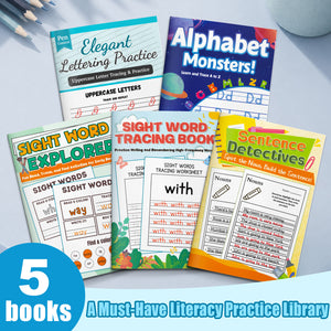 Alphabet Learning Collection: 5-Book Set main cover and printed book set view, image 1, bundle ISBN 9798904661915