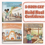 The Girl Who Never Makes Mistakes Growth M + the Boy Who Made a Million Mistakes Growth + Everyone Makes Mistakes Confidence Picture: 3-Book main cover and printed book set view, image 1, bundle ISBN 9798900665900