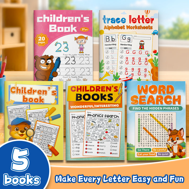 Phonics and Reading Collection: 5-Book Set main cover and printed book set view, image 1, bundle ISBN 9798900669564