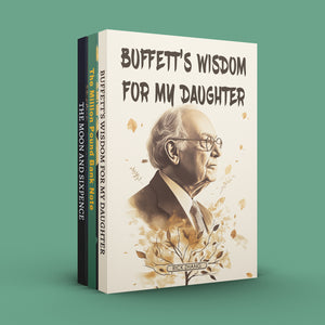 Buffett's Wisdom for My Daughter Life Less + the Million Pound Bank Note Classic 3-book + the Moon and Sixpence Classic 3-Book Set main cover and printed book set view, image 2, bundle ISBN 9798900663913