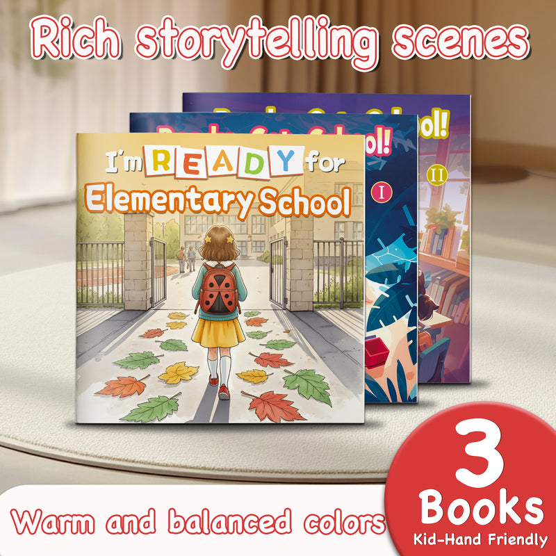 Ready, Set, School: I'm Ready for School I + Ready, Set, School: I'm Ready for School I + I'm Ready for Elementary School Picture Bo: 3-Book main cover and printed book set view, image 1, bundle ISBN 9798900666730