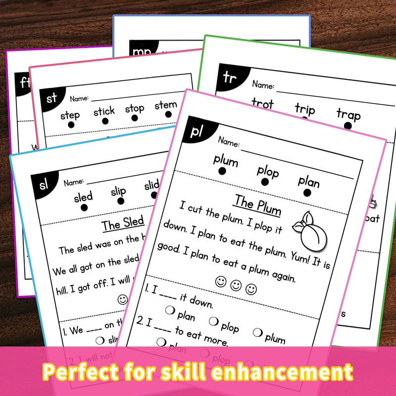 Consonant Blend Reading Workbook for Kids + Letter Recognition and Phonics Practice Bo + Days of the Week Handwriting Workbook For: 3-Book S main cover and printed book set view, image 1, bundle ISBN 9798900666655