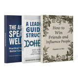 The Art of Speaking Well Communication Gui + How to Win Friends and Influence People: S + Structural Cohesion Leadership Guide: 3-Book Set main cover and printed book set view, image 1, bundle ISBN 9798900665535
