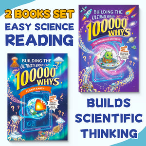 100000 Whys: Planet Earth and The Marvelous Universe 2-Book Science Set main cover and printed book set view, image 1, bundle ISBN 9798904660659