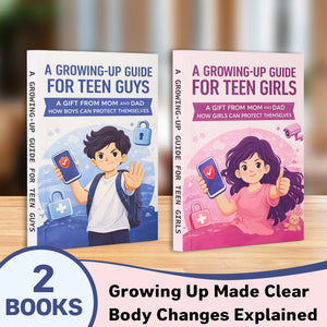 A Growing-Up Guide for Teen Guys and A Growing-Up Guide for Teen Girls: 2-Book Set main cover and printed book set view, image 1, bundle ISBN 9798900669892