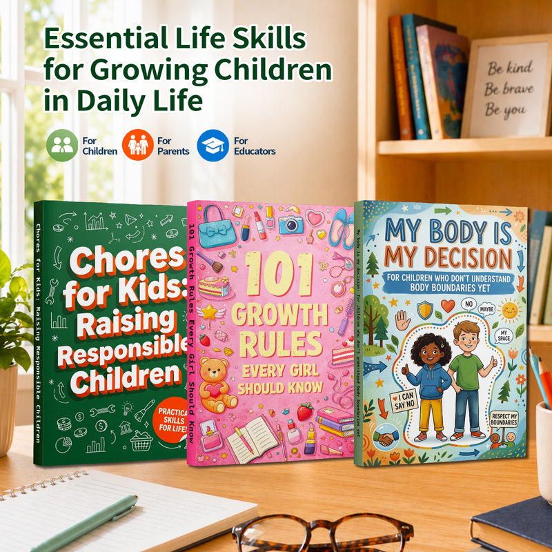 Girls' Growth and Life Skills 3-Book Set main printed book set image, image 1, bundle ISBN 9798904662776
