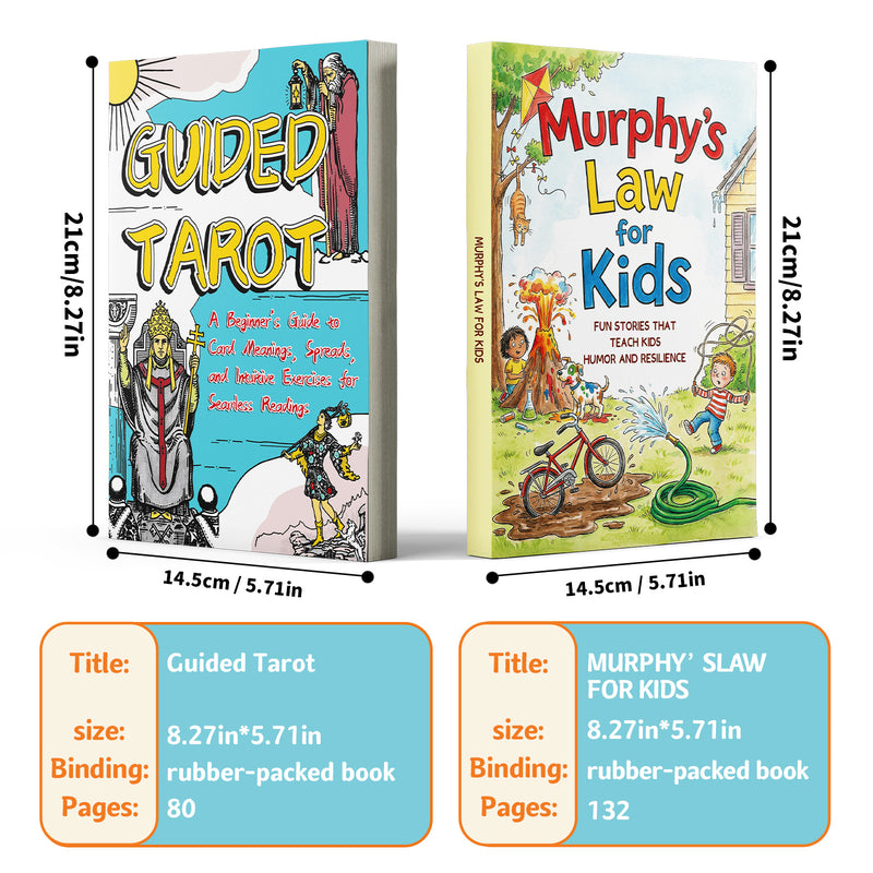 Guided Tarot Beginner Card Meanings Guide + Mofei01 E 2 8900662008: 2-Book Set main cover and printed book set view, image 1, bundle ISBN 9798904661427