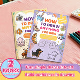 How to Draw Anything for Kids Step-by-step + How to Draw Anything for Kids Step-by-step: 2-Book Set main cover and printed book set view, image 1, bundle ISBN 9798900667720