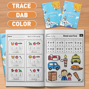 ABC Dab and Color Letter Recognition Workb + CVC Words Trace Write and Match Workbook F: 2-Book Set bundle detail image, image 2, bundle ISBN 9798900664187