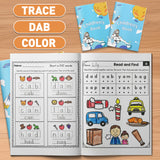 ABC Dab and Color Letter Recognition Workb + CVC Words Trace Write and Match Workbook F: 2-Book Set bundle detail image, image 2, bundle ISBN 9798900664187