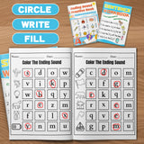Color the Ending Sound Workbook + Sentence Workbook for Early Writing Practi: 2-Book Set bundle detail image, image 2, bundle ISBN 9798900669809